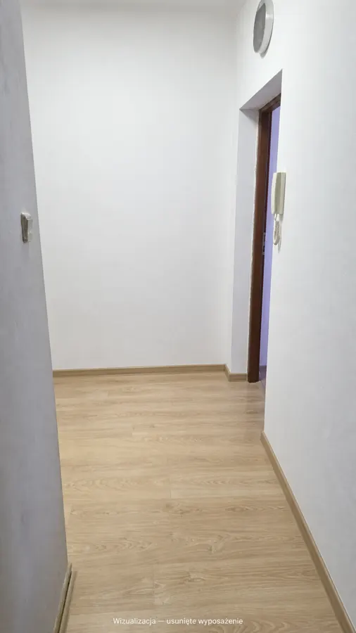 Wejście i korytarz, ujęcie 2 — wizualizacja po usunięciu wyposażenia