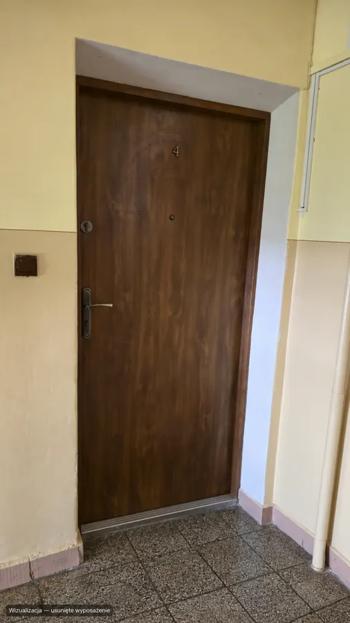 Wejście i korytarz, ujęcie 1 — wizualizacja po usunięciu wyposażenia